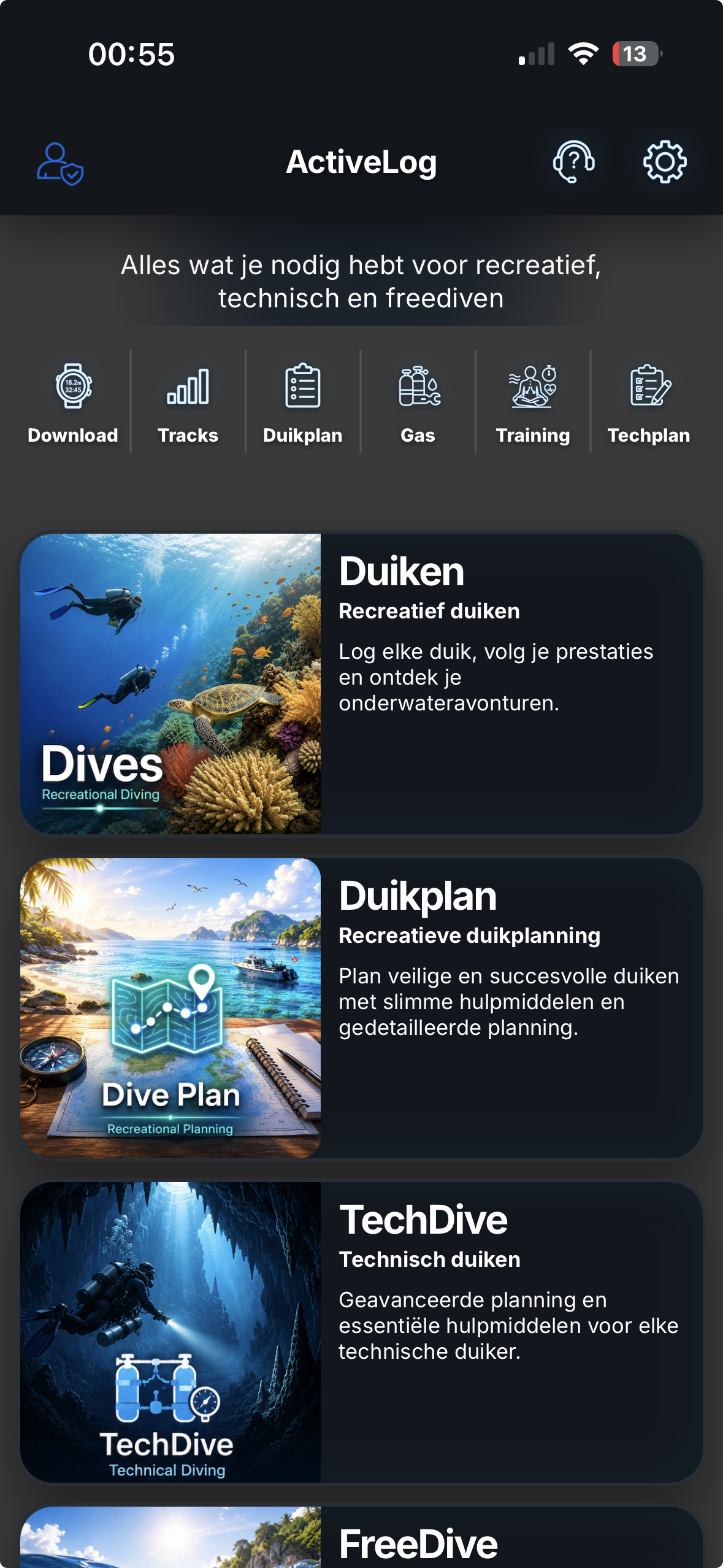 Active Log dive log